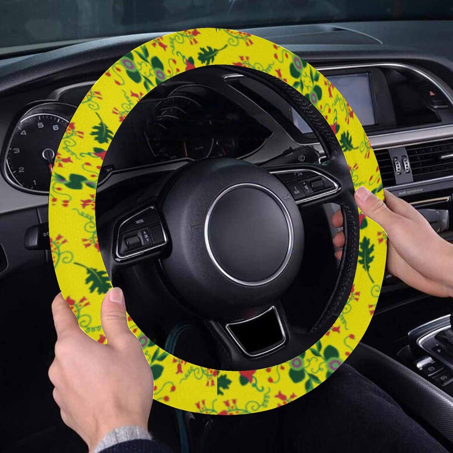 Vine Life Lemon Steering Wheel Cover with Elastic Edge