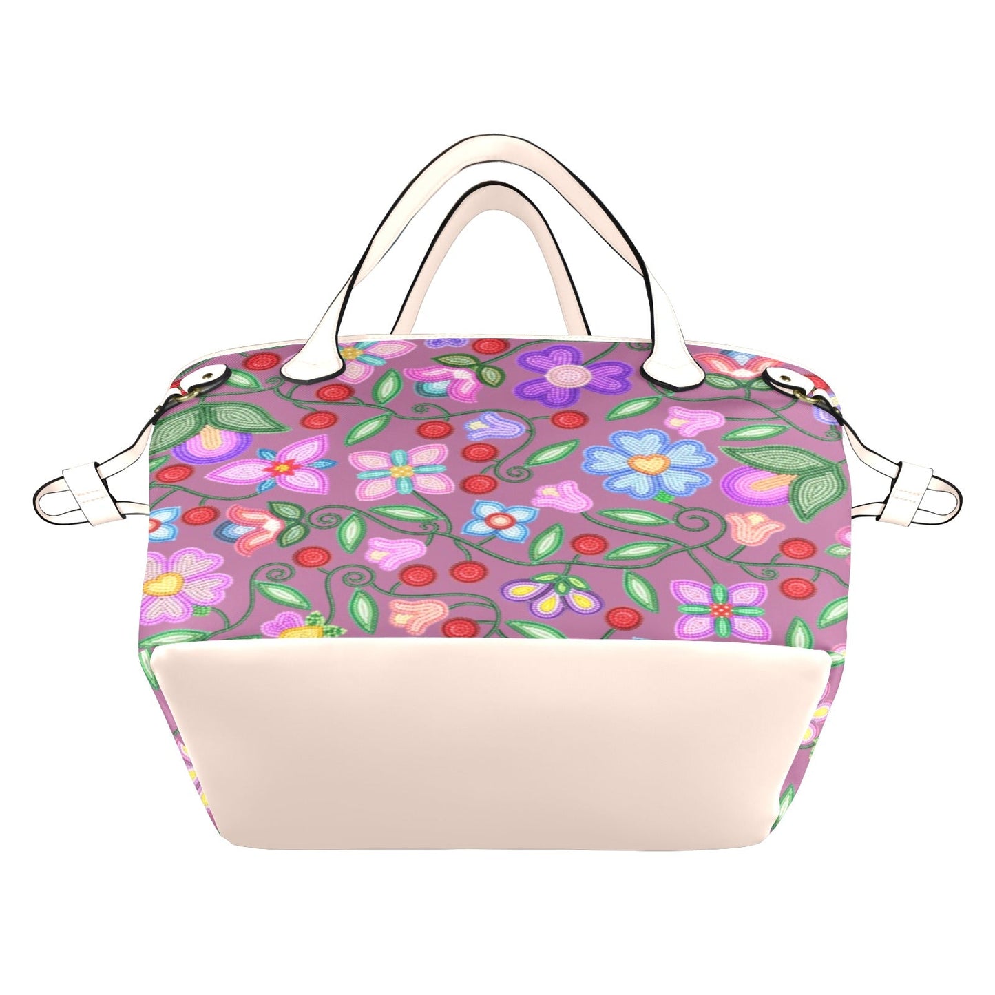 Petal Harmony Dusty Rose Clover Canvas Tote
