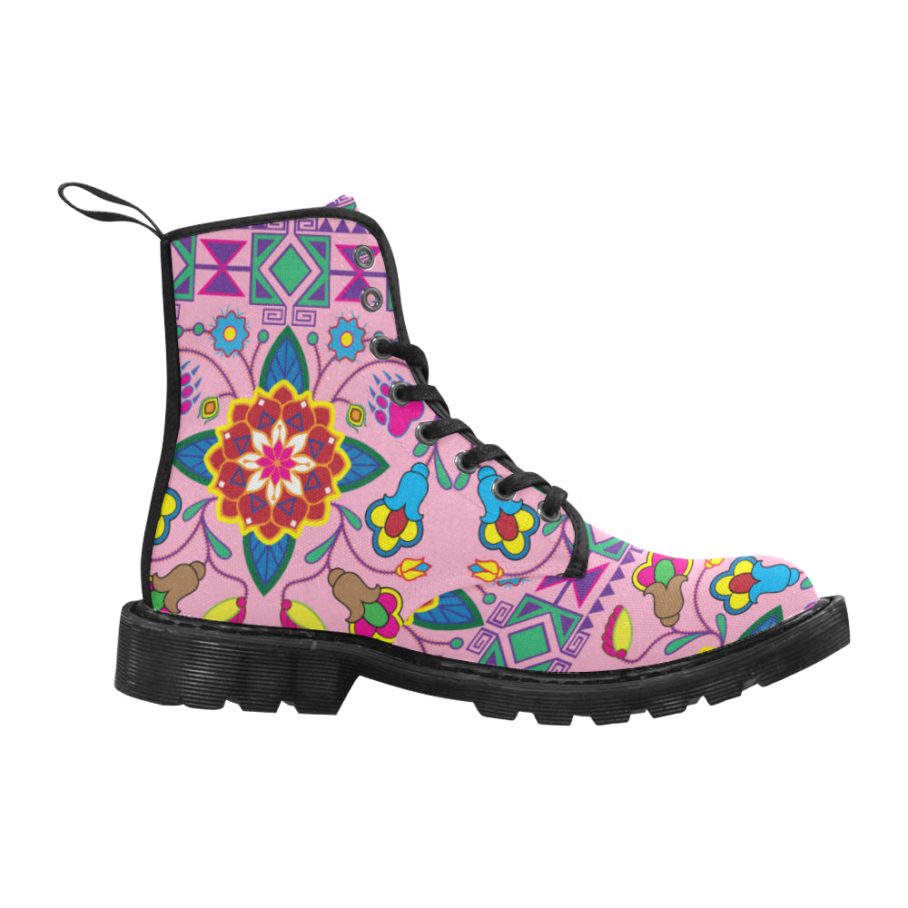 Geometric Floral Winter-Sunset Boots