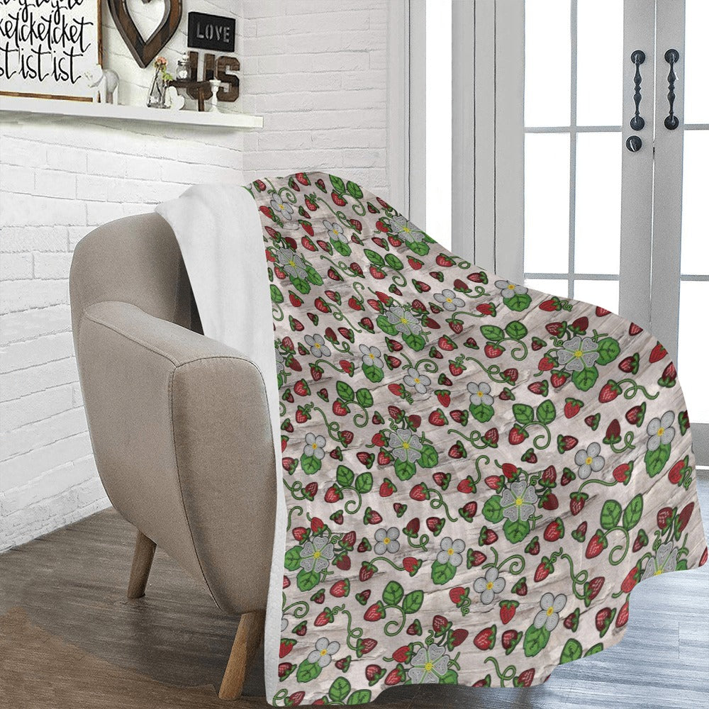Strawberry Dreams Bright Birch X-Large Micro Fleece Blanket