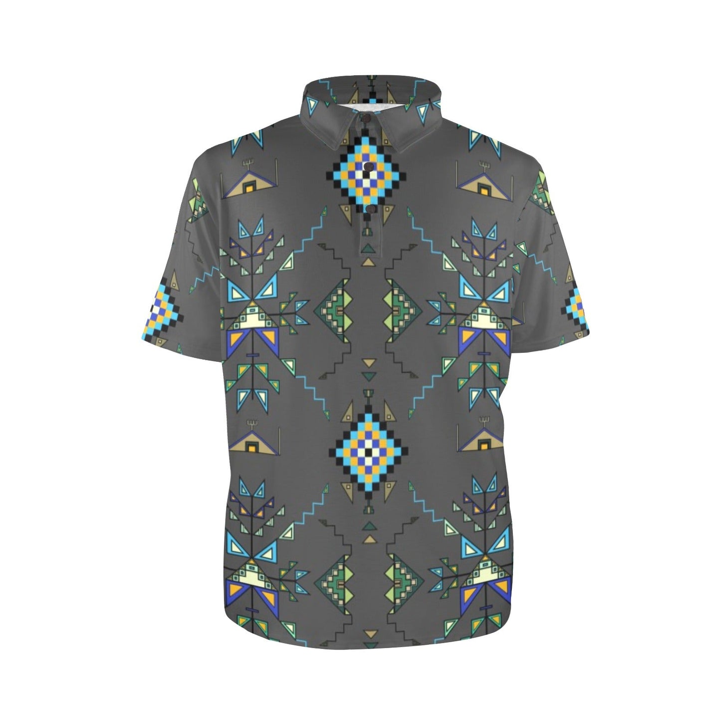 Bear Shield Gray Polo Shirt