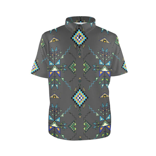 Bear Shield Gray Polo Shirt