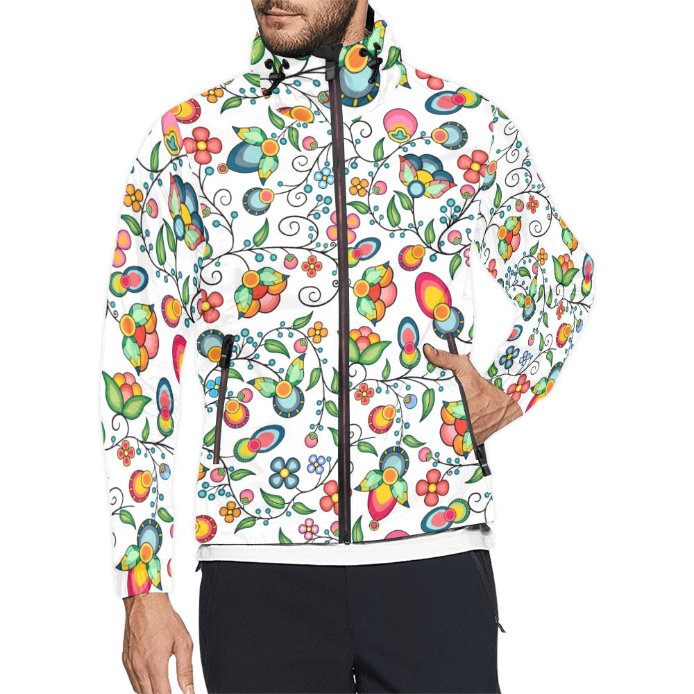 Floral Bounty White Men's Windbreaker