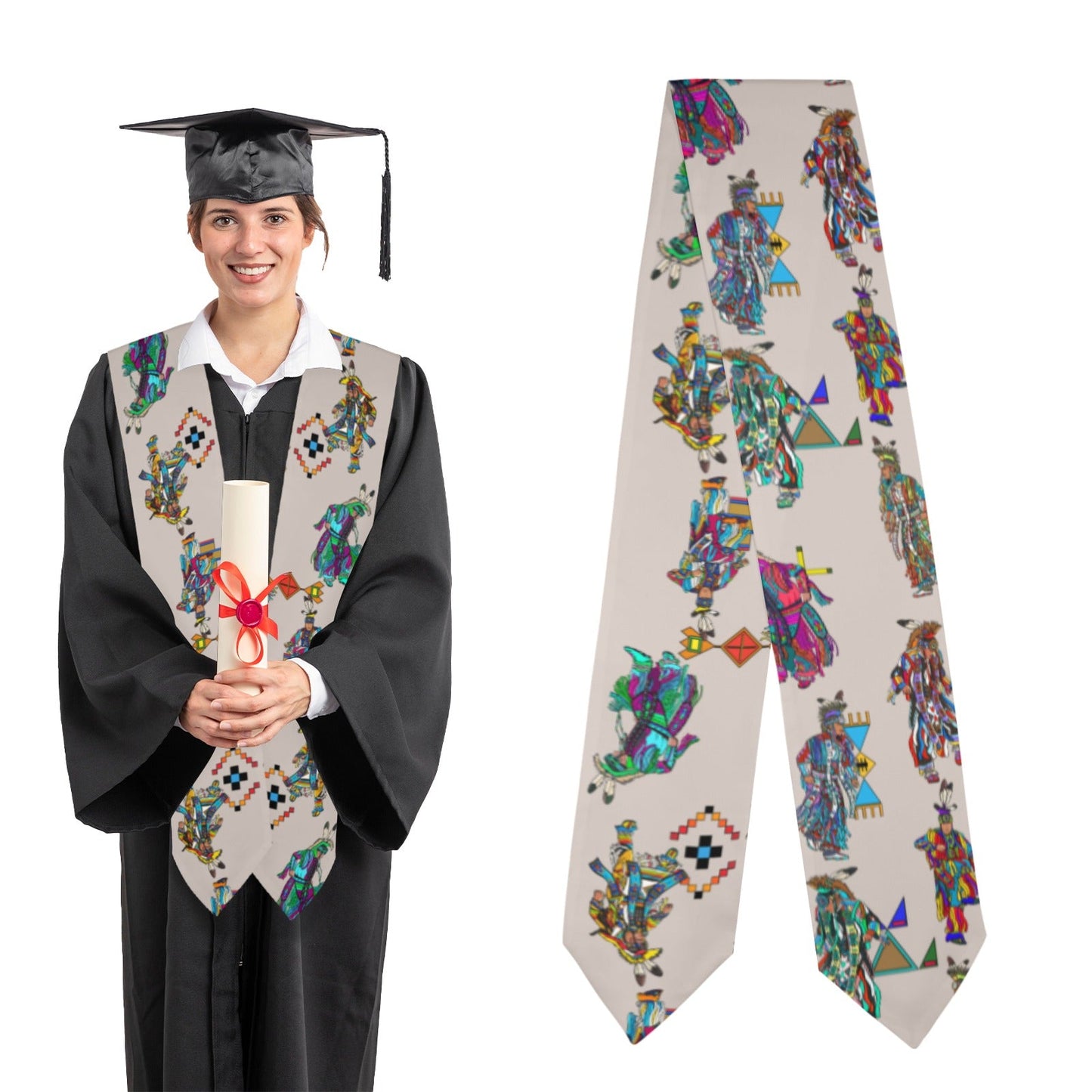 Men's Grass Dancers Muslin Graduation Stole