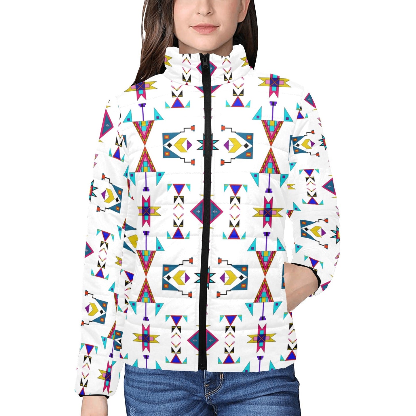 Enemy Territory White Women's Padded Jacket