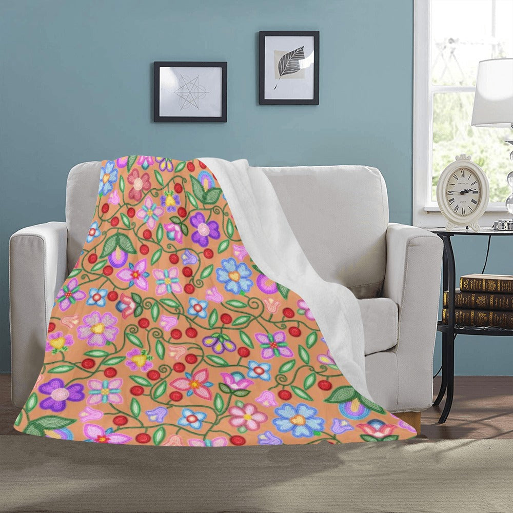 Petal Harmony Terracotta Large Micro Fleece Blanket