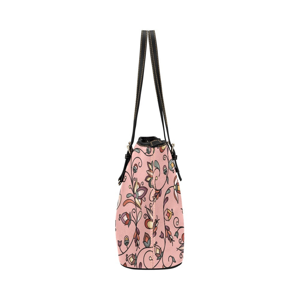 Burnt Sky Petals Peach Leather Tote