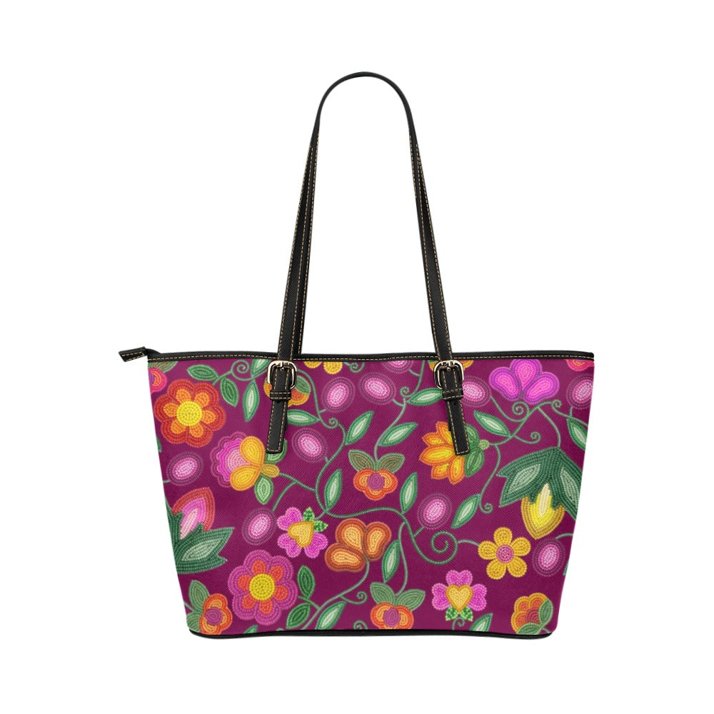 Boreal Bounty Dark Magenta Leather Tote