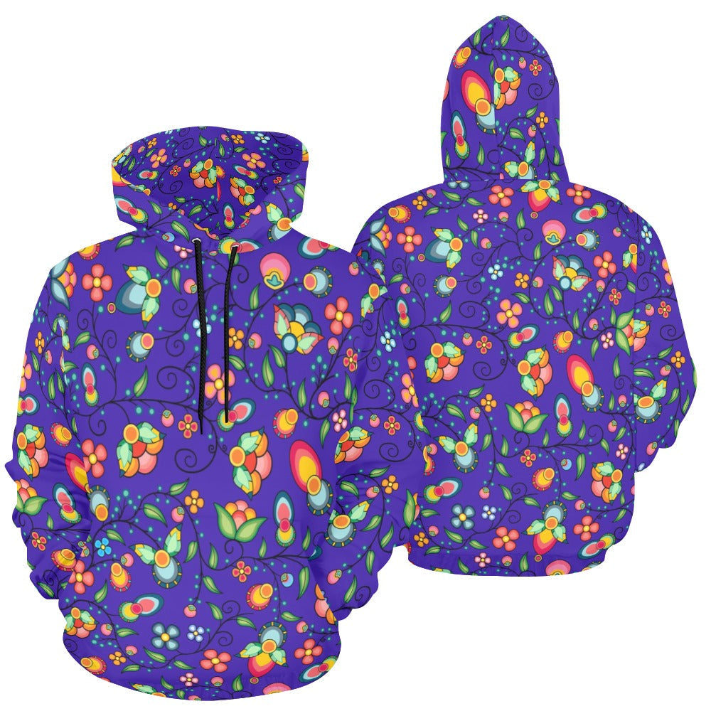 Floral Bounty Blue Hoodie for Men