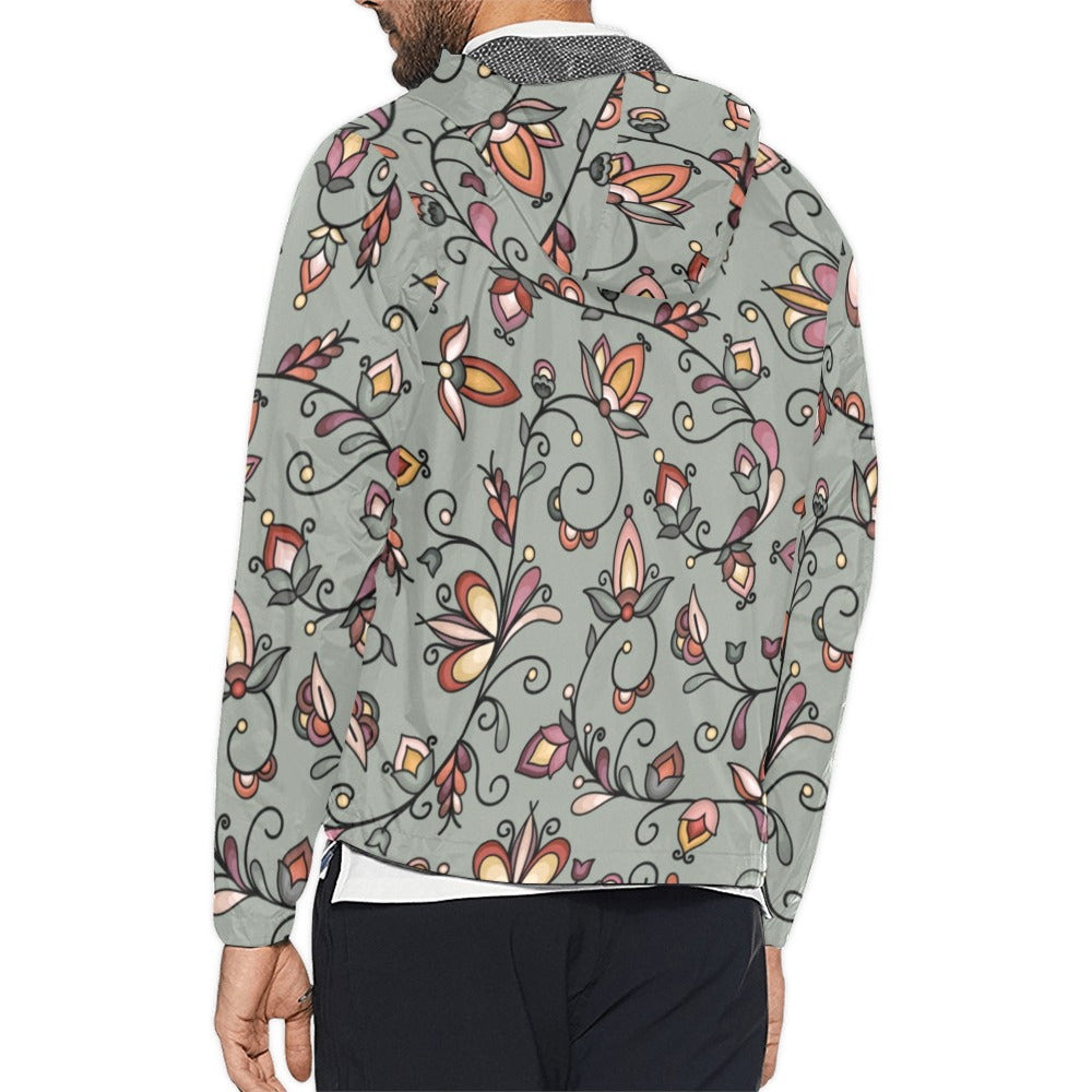 Burnt Sky Petals Green Men's Windbreaker