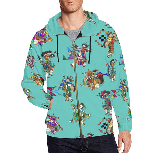 Men's Fancy Dancers Eggshell Blue Men's Zipper Hoodie