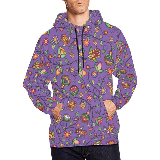 Heartbeat Petals Purple Hoodie for Men