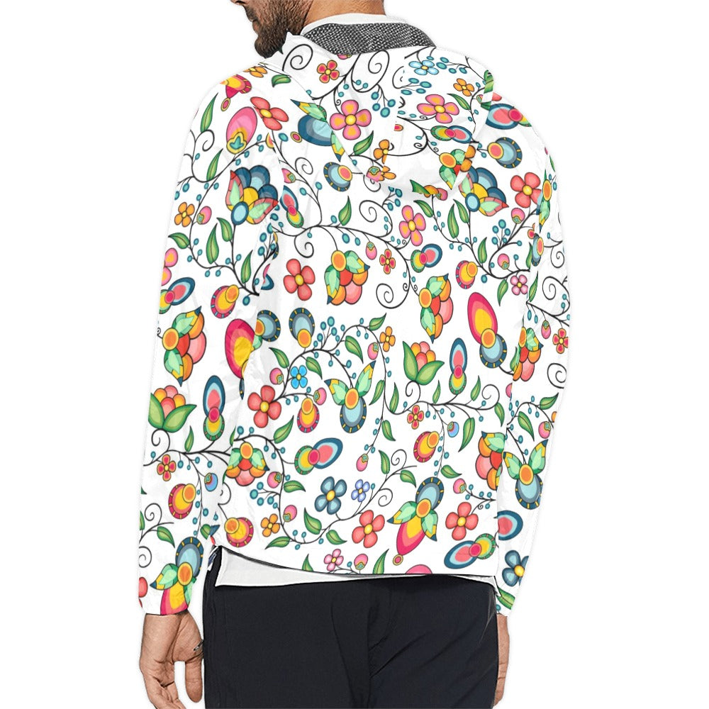 Floral Bounty White Men's Windbreaker