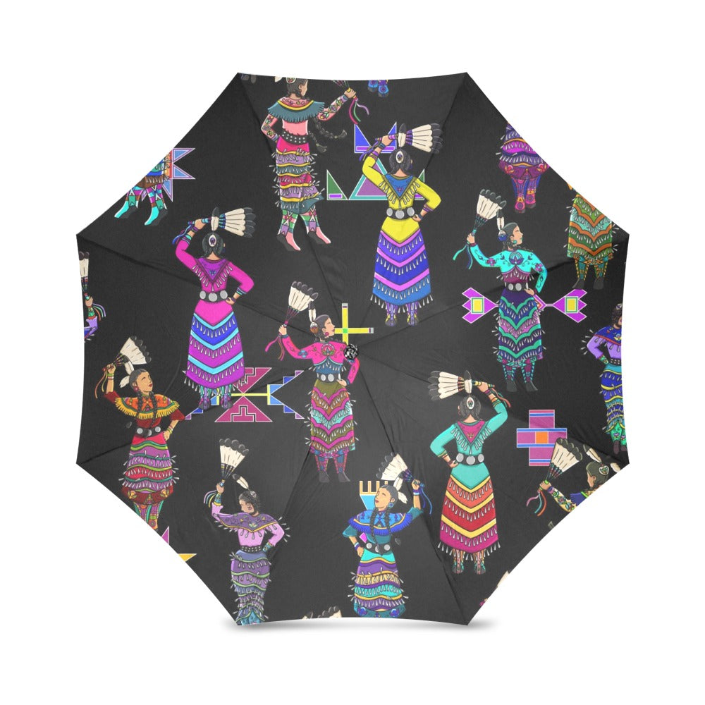 Women's Jingle Dancers Black Foldable Umbrella