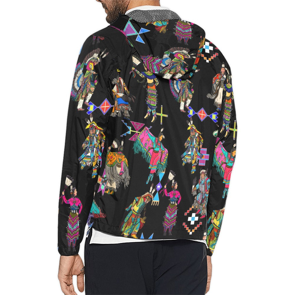 Grand Entry Dancers Black Men's Windbreaker