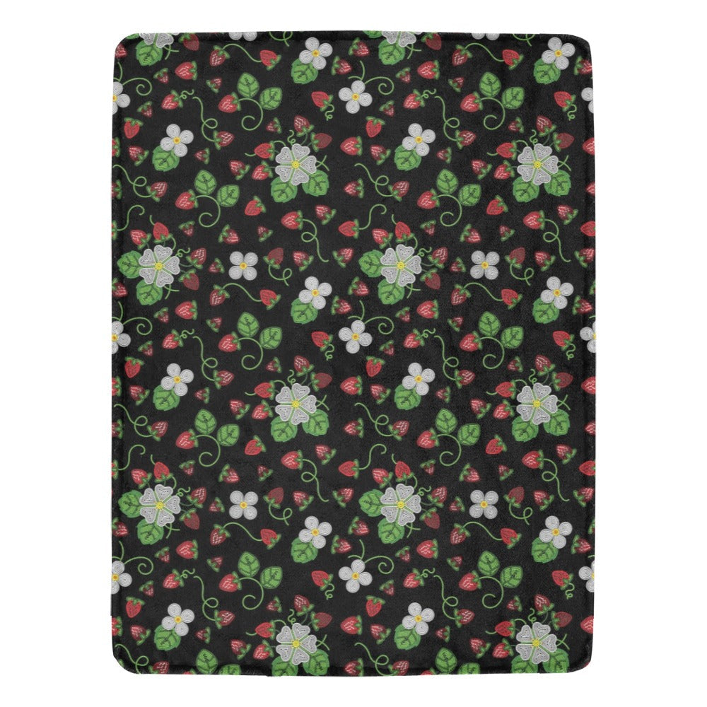 Strawberry Dreams Midnight X-Large Micro Fleece Blanket