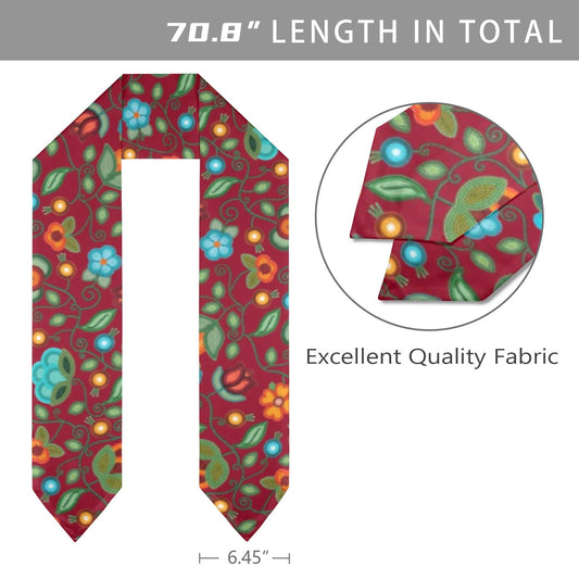Prairie Fire Petals Red Graduation Stole