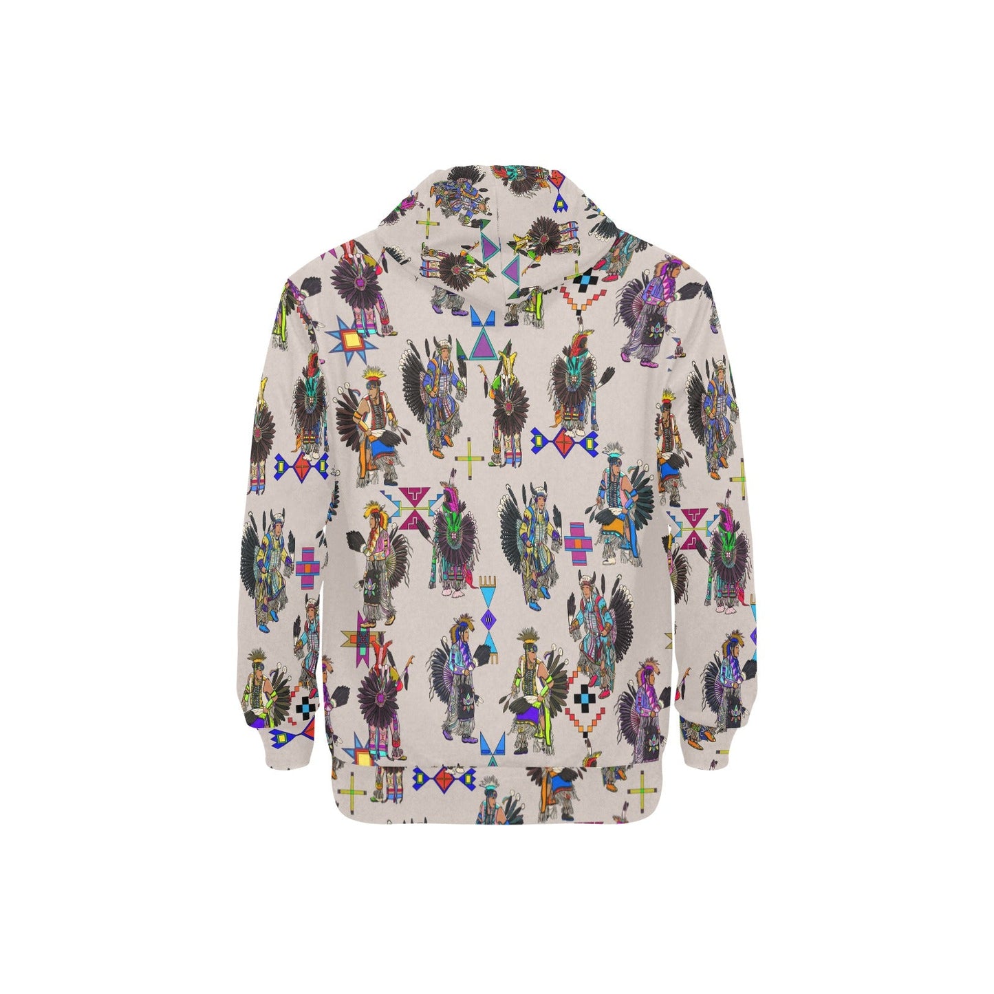 Men's Tradish Dancers Muslin White Men's Long Sleeve Fleece Hoodie