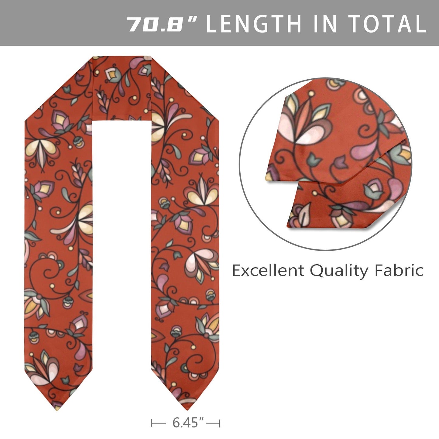 Burnt Sky Petals Graduation Stole