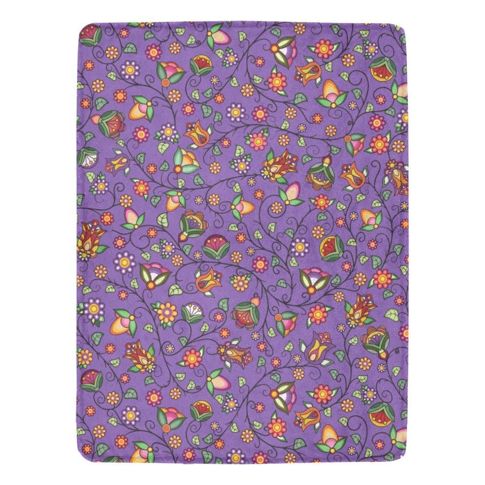 Heartbeat Petals Purple X-Large Micro Fleece Blanket