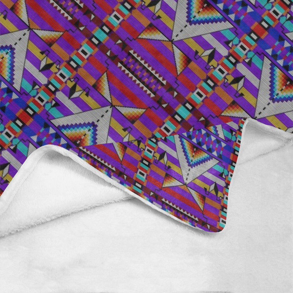 Medicine Blessing Purple X-Large Micro Fleece Blanket