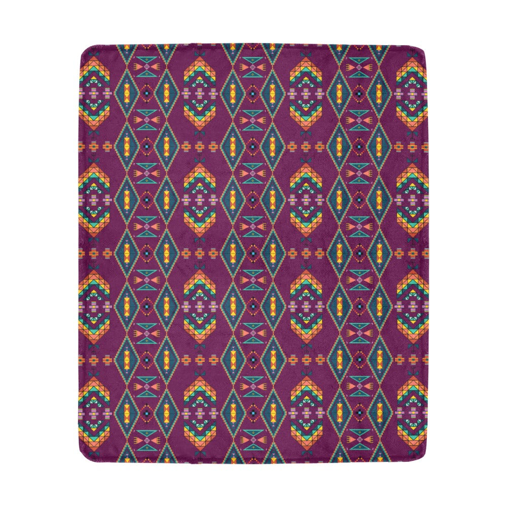 Travois Tipi Berry Ultra-Soft Micro Fleece Blanket 50"x60"