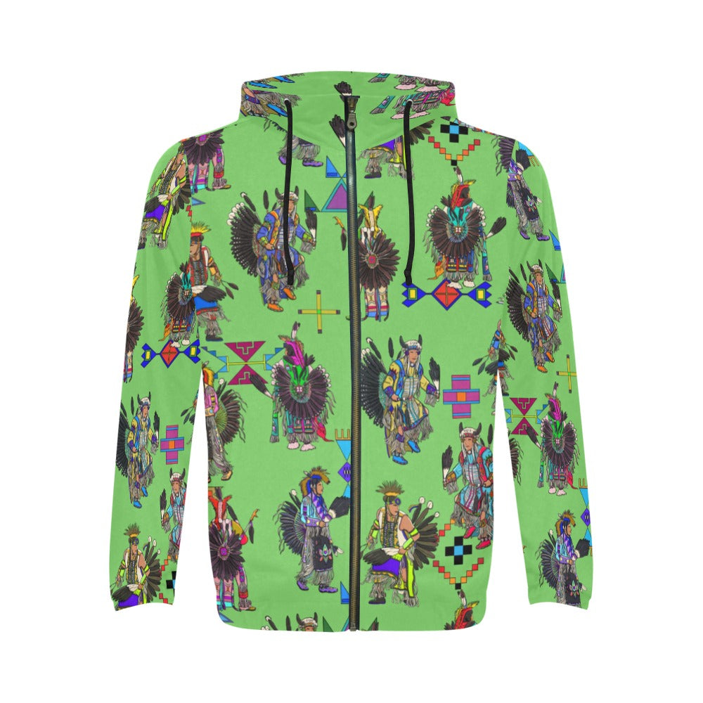 Men's Tradish Dancers Grass Men's Zipper Hoodie