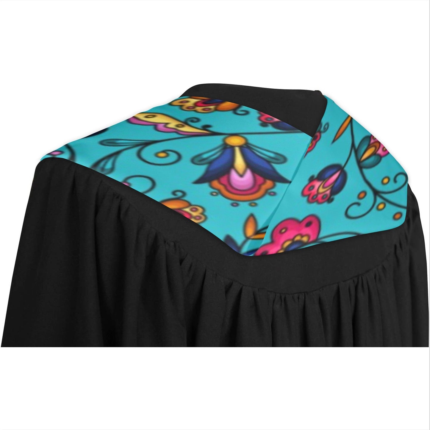 Copper Prairie Petals Turquoise Graduation Stole