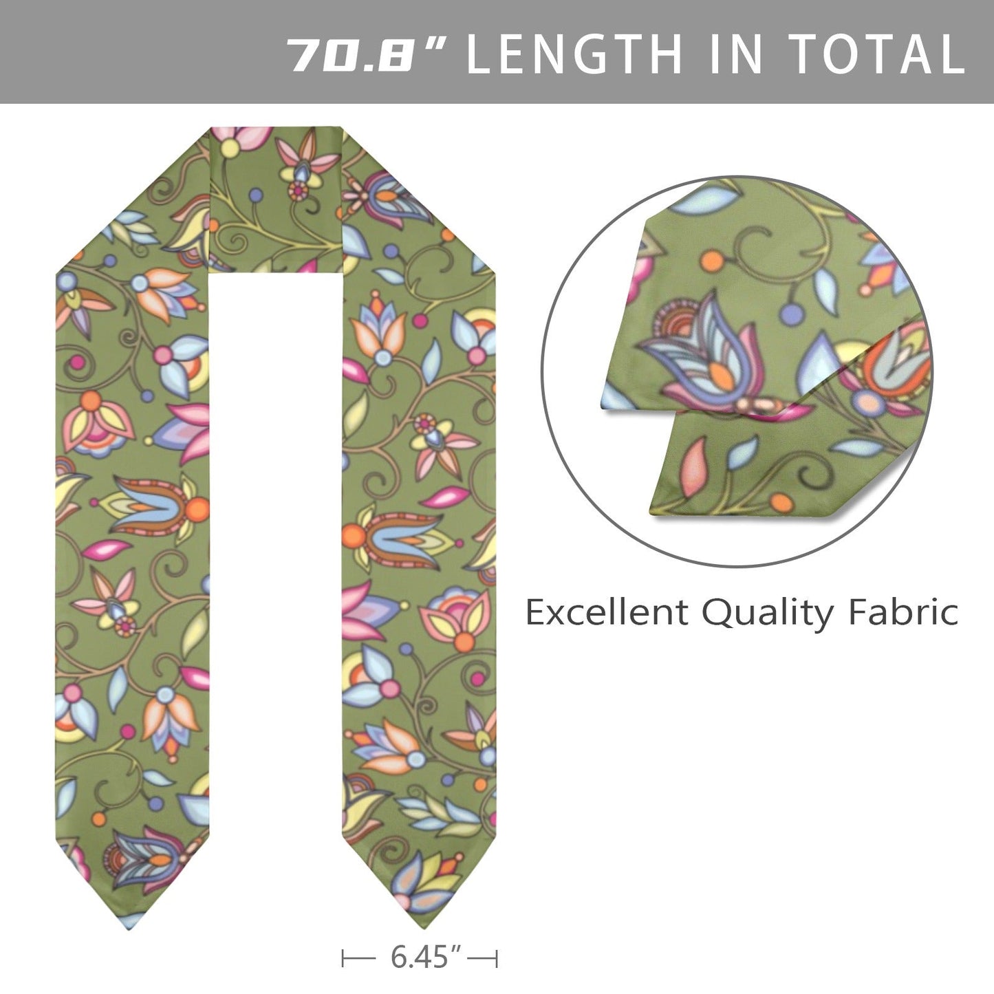 Buffalo Bloom Sage Graduation Stole