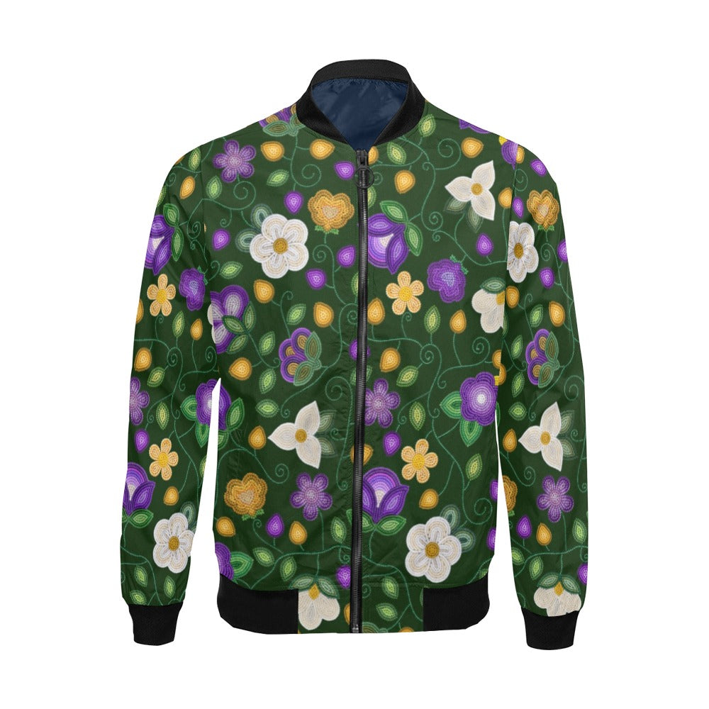 Midnight Moss Bloom Forest Bomber Jacket