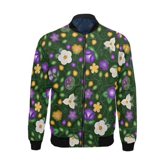 Midnight Moss Bloom Forest Bomber Jacket