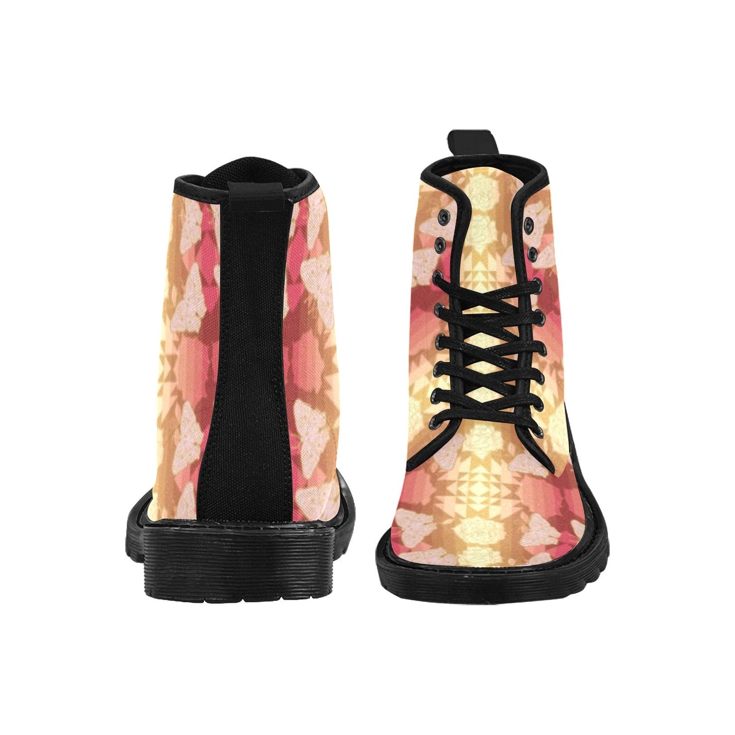 Butterfly and Roses on Geometric Boots for Men
