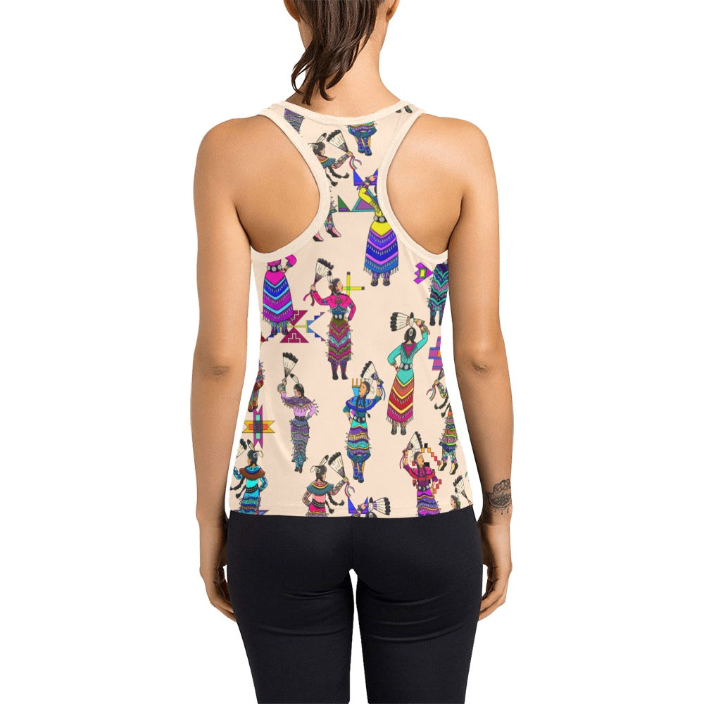Women's Jingle Dancers Muslin Women's Racerback Tank Top