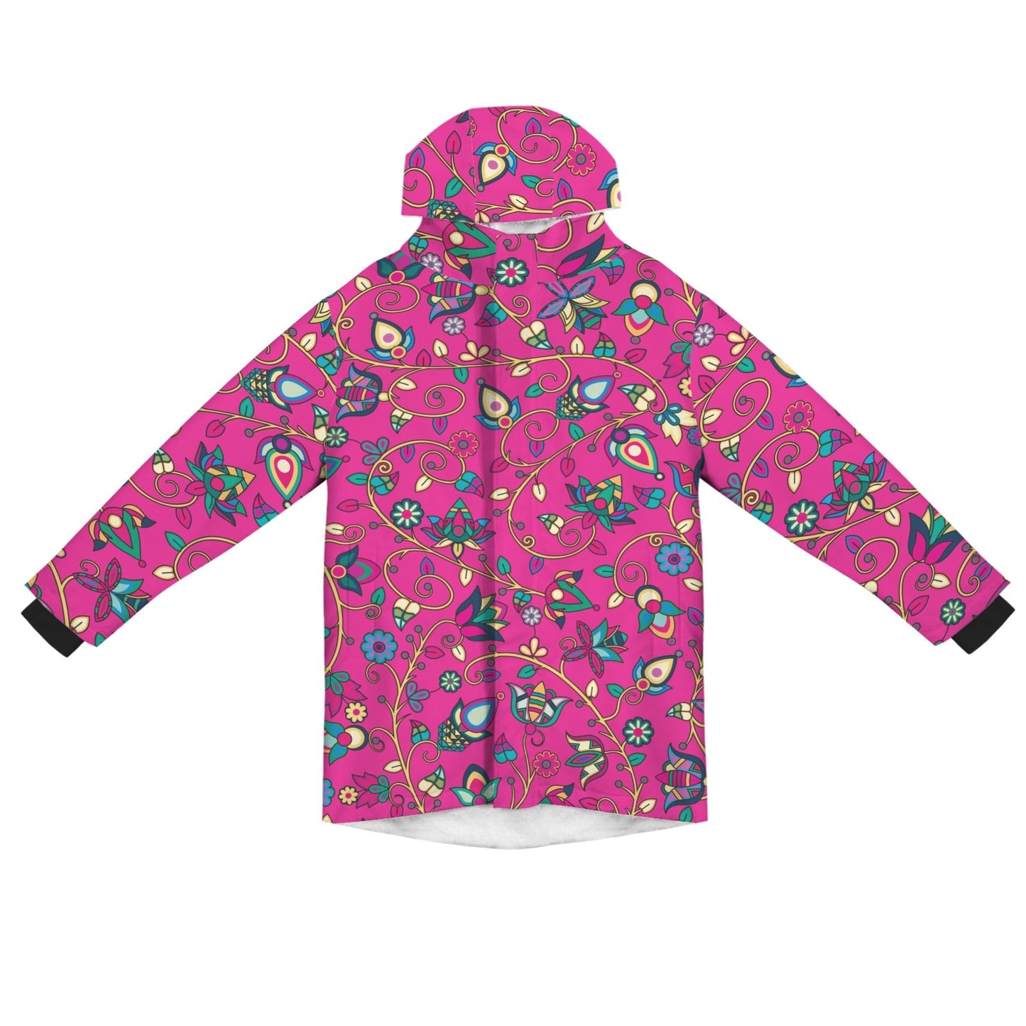 Thorny Path Pink Unisex Sherpa Lined Hooded Coat