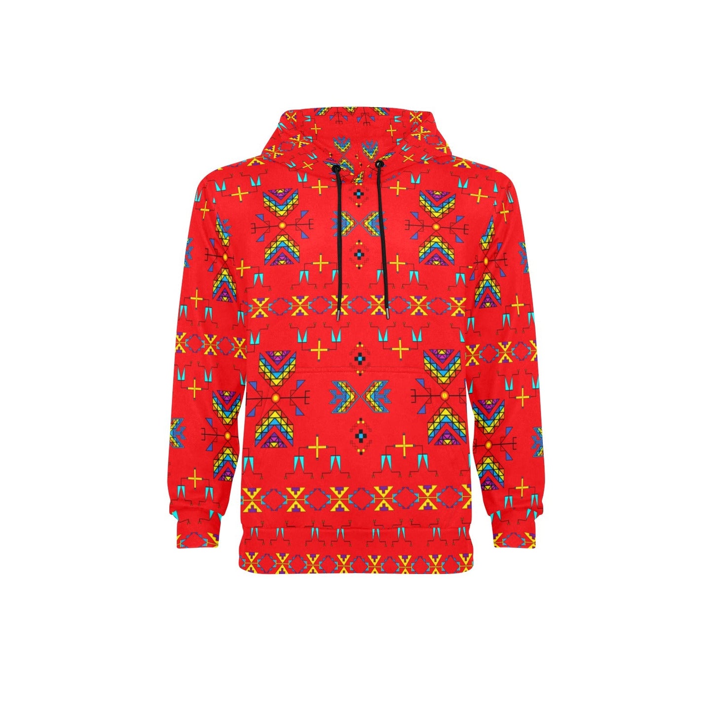 Rainy Chief Rainbow Red Men's Long Sleeve Fleece Hoodie