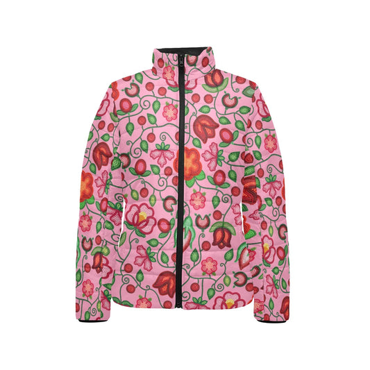 Rose Reverie Pink Stand Collar Jacket