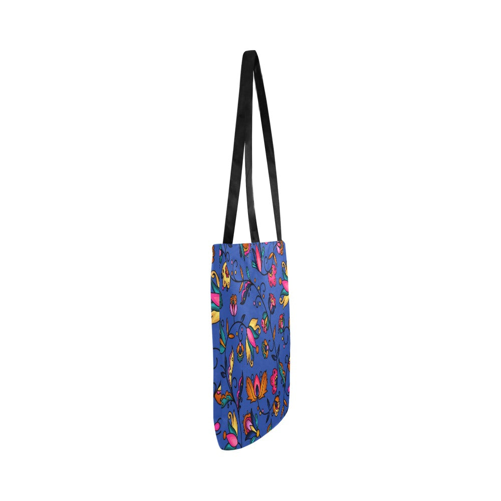 Copper Prairie Petals Blue Reusable Shopping Bag