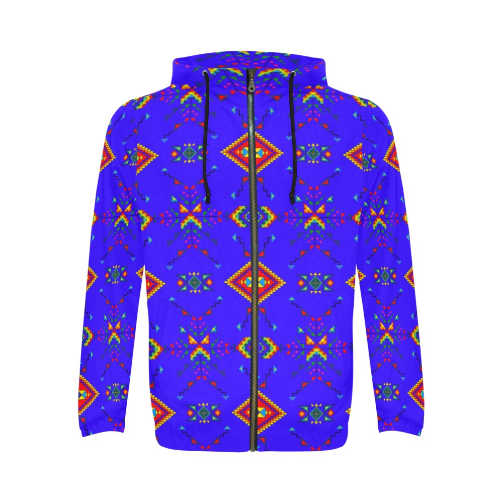 Buffalo Jump Blue Men's Zipper Hoodie