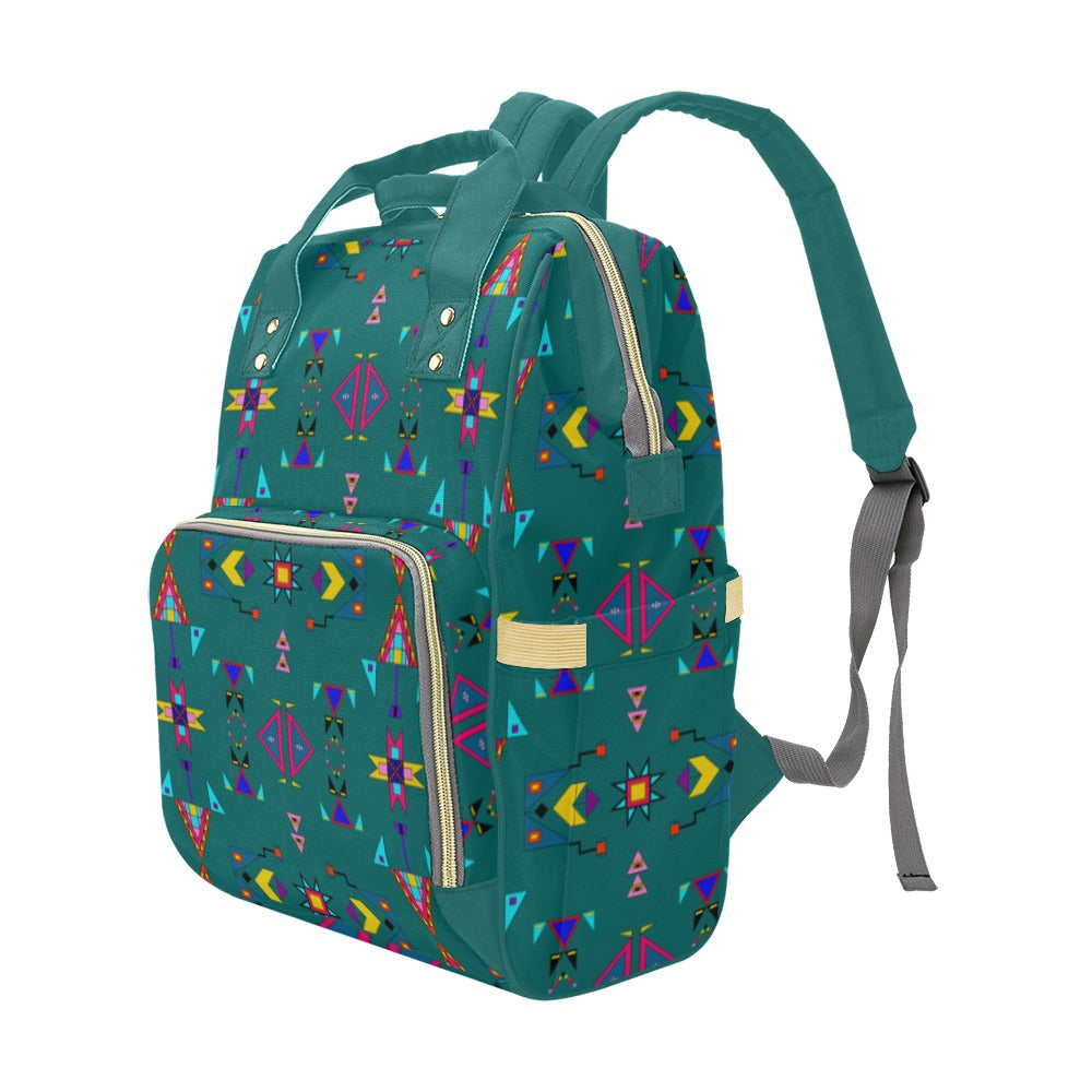 Enemy Territory Teal Multi-Function Diaper Backpack