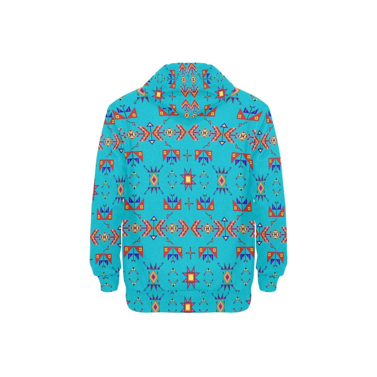 Scattered Generations Turquoise Men's Long Sleeve Fleece Hoodie