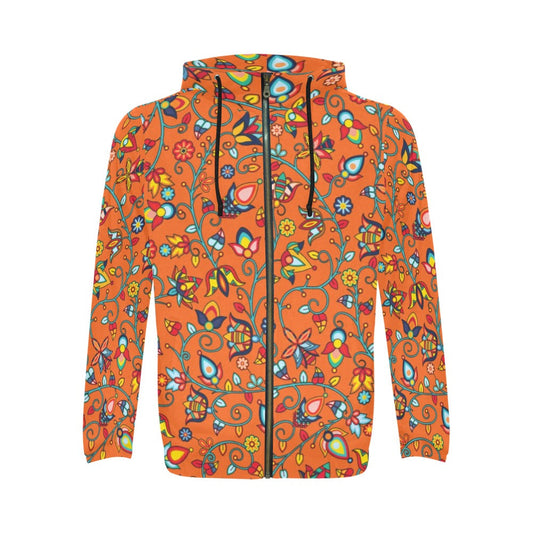 Thorny Path Orange Zip Hoodie