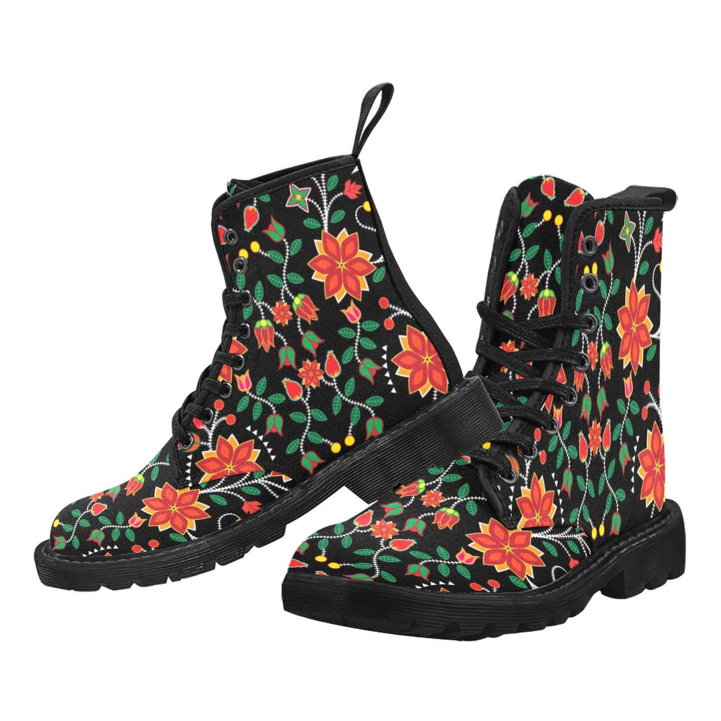 Floral Beadwork Six Bands Boots