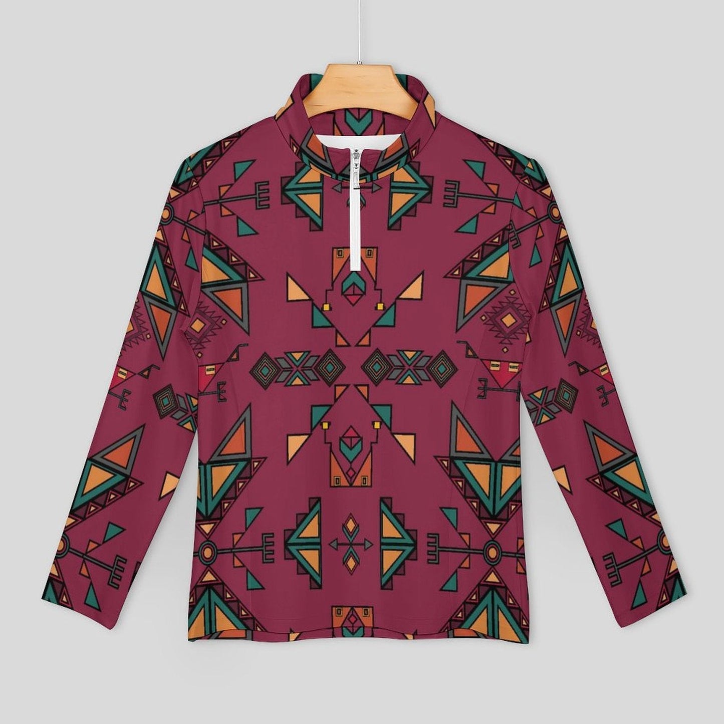 Arrow Dawn Maroon Long Sleeve Yoga Shirt