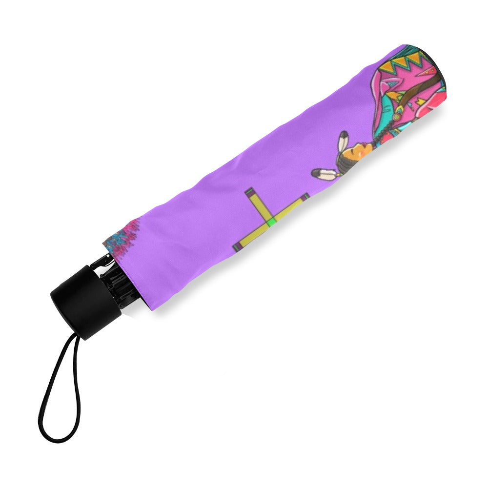 Grand Entry Dancers Purple Foldable Umbrella