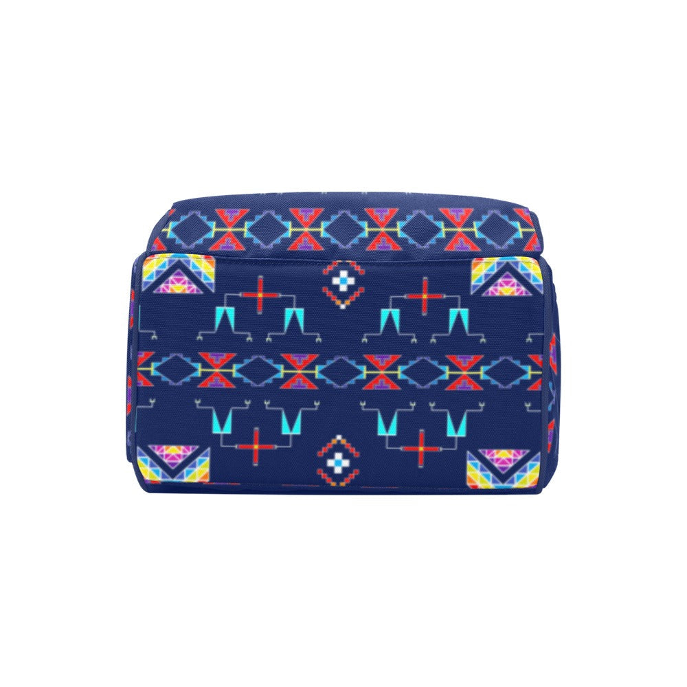 Rainy Chief Rainbow Night Lake Multi-Function Diaper Backpack