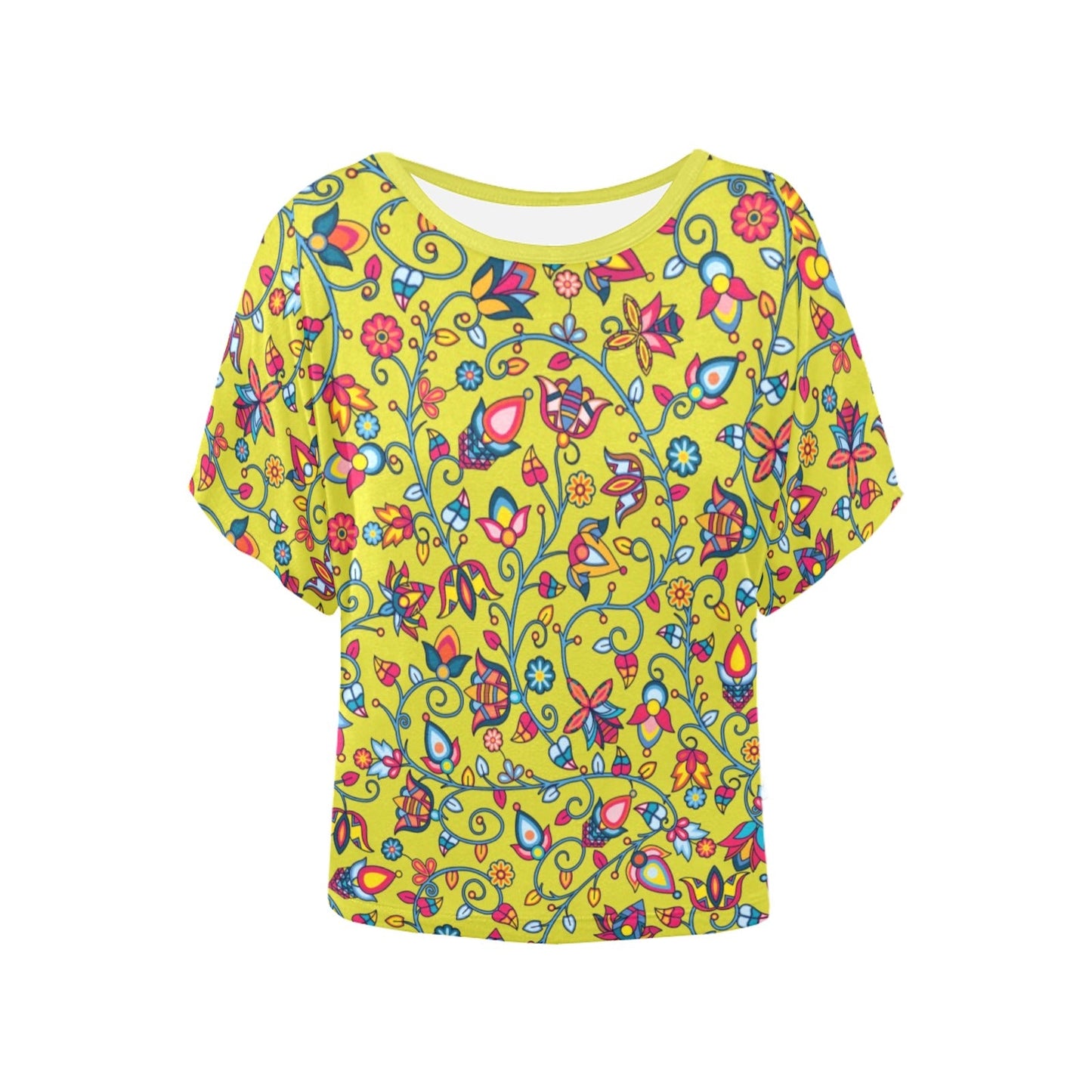 Thorny Path Yellow Grass Women's Batwing-Sleeved Blouse T shirt