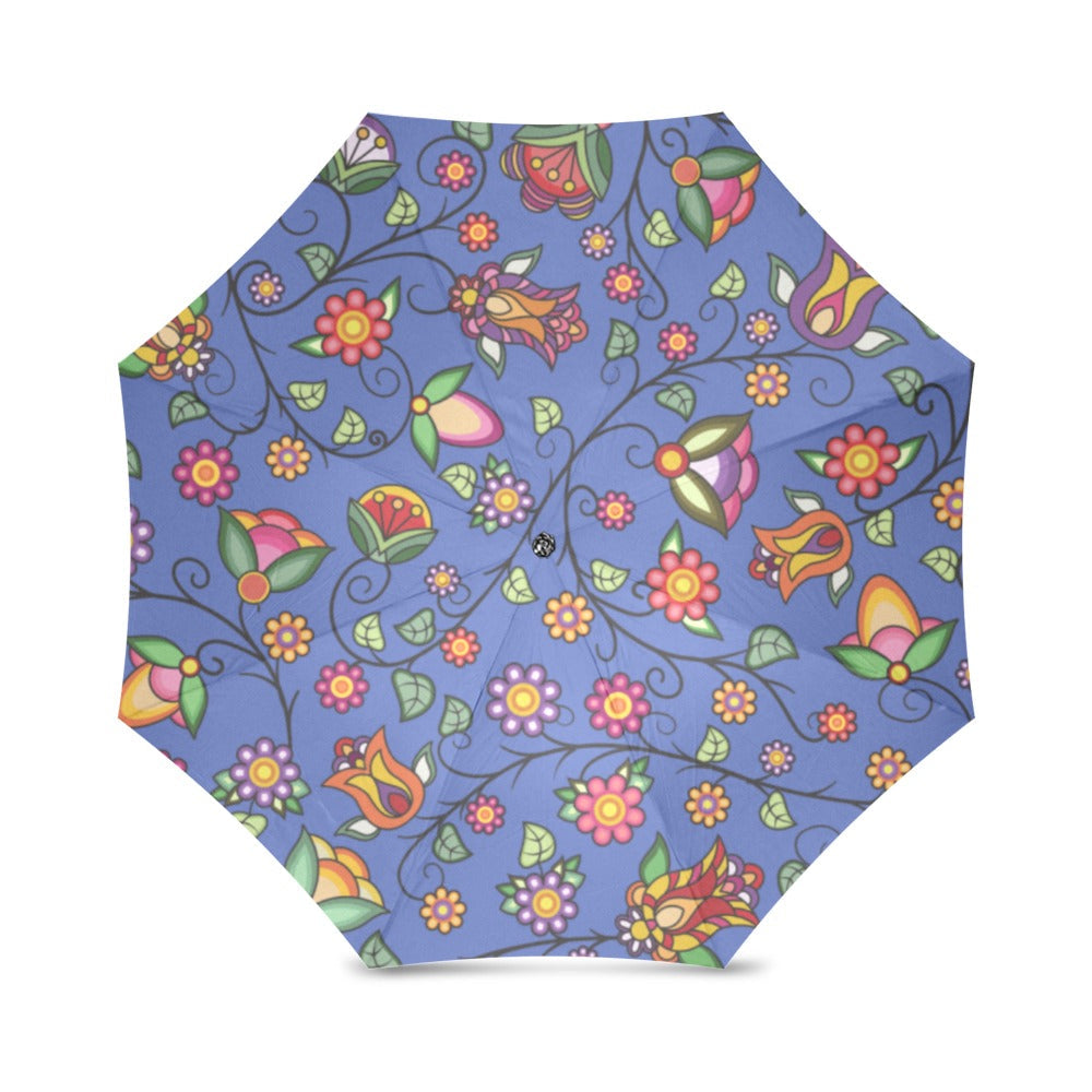 Heartbeat Petals Blue Foldable Umbrella