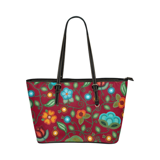 Prairie Fire Petals Red Leather Tote