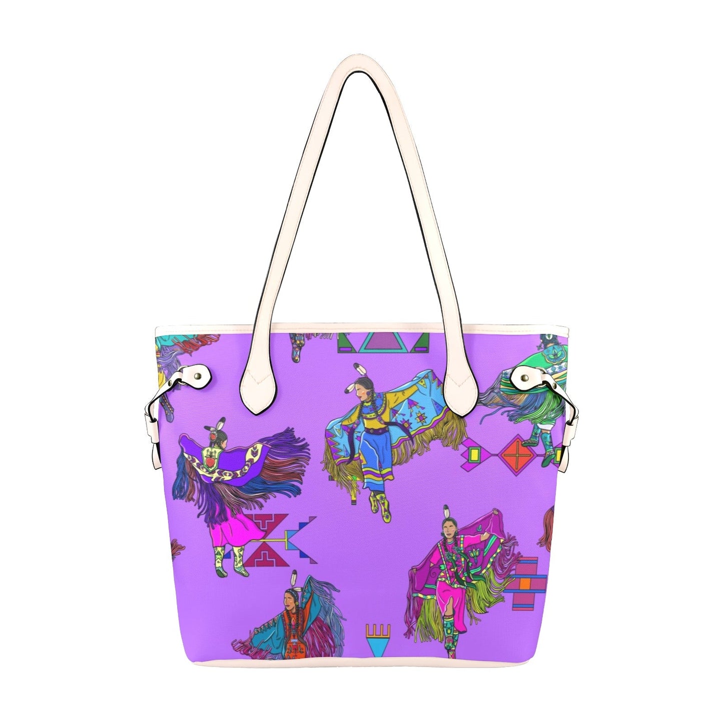Women's Fancy Dancers Purple Clover Canvas Tote Bag