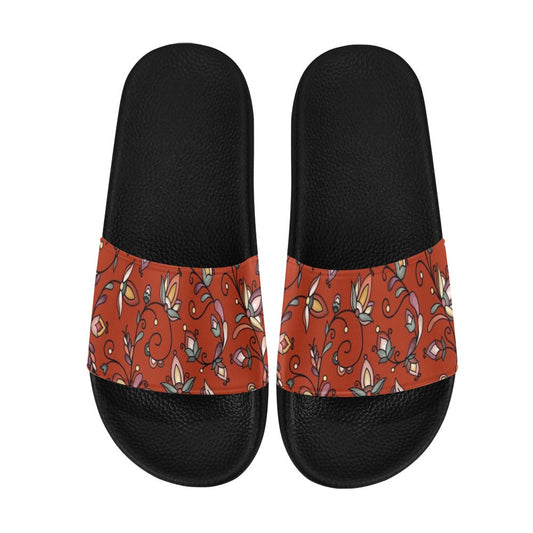 Burnt Sky Petals Red Slide Sandals
